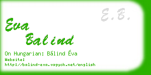 eva balind business card